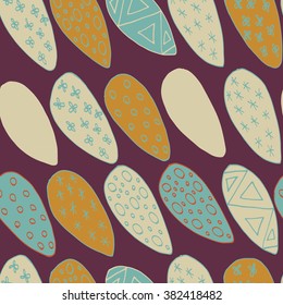Easter Holiday background, seamless patterns of hand drawn eggs