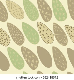 Easter Holiday background, seamless patterns of hand drawn eggs