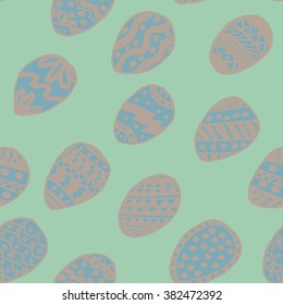 Easter Holiday background, seamless patterns of hand drawn eggs