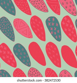 Easter Holiday background, seamless patterns of hand drawn eggs