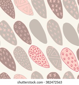 Easter Holiday background, seamless patterns of hand drawn eggs