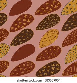 Easter Holiday background, seamless patterns of hand drawn eggs