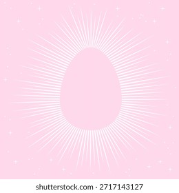 Ilustración vectorial de fondo de vacaciones de Pascua. Tarjeta de felicitación de Pascua con el huevo del contorno