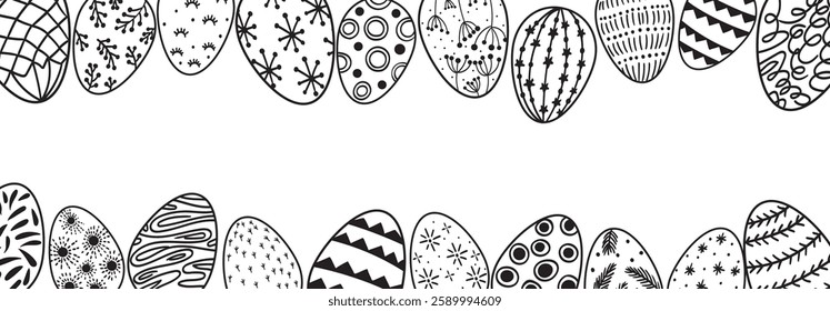 Easter holiday banner simple design. Black and gold colors. Spring sale announcement and flyer. Shopping.