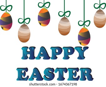Easter holiday card with holiday symbols