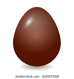 Easter holiday. Chocolate egg. Isolated on white background. Vector illustration