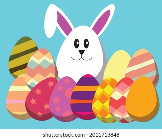 Easter holiday colorful background for printing on fabric, paper for scrapbooking, gift wrap and wallpapers. Greetings and presents for Easter Day in flat lay styling.