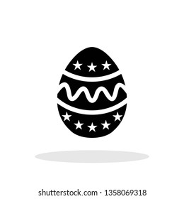 Easter holiday egg icon in trendy flat style. Festive traditional symbol for your web site design, logo, app, UI Vector EPS 10. 