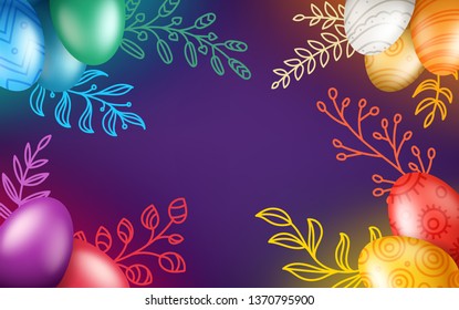 Easter holiday greeting card template. Copyspace for a text