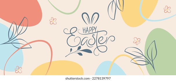 Easter holiday greeting card template. Background design for banner, cover, invitation, shop promotion.