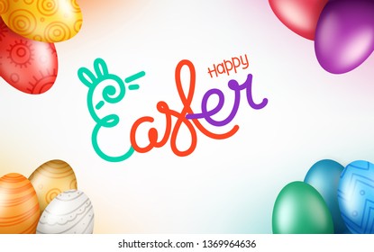 Ilustración vectorial de tarjeta de saludo de vacaciones de Pascua