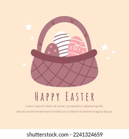 easter holiday greeting poster vector flat