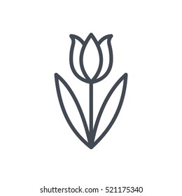 Easter Holiday Icon Outlined Line Tulip