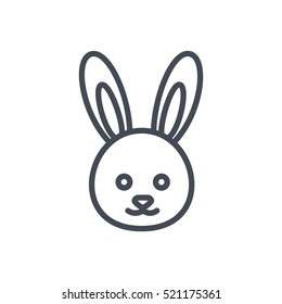 Easter Holiday Icon Outlined Line Bunny