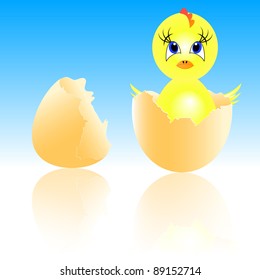 easter holiday illustration with chicken