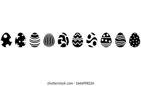 Easter Holiday Set Black Eggs Vector Celebration