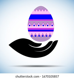 Easter holiday vector. Attributes for the celebration. The painted eggs.