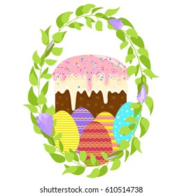 Easter holiday vector illustration card template