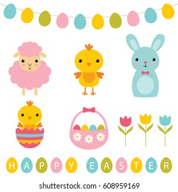 Easter holiday vector set