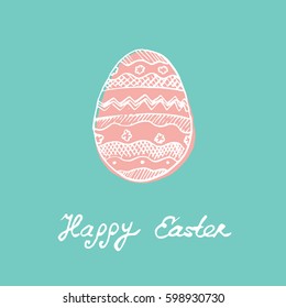 Easter holidays design template for invitation card. Vector vintage illustration with Easter egg.