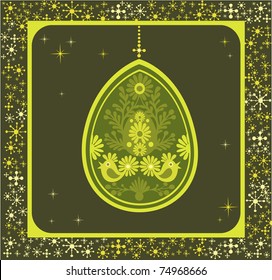 Easter holidays eggs with birds and   floral elements .