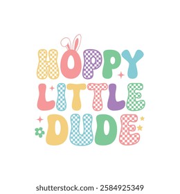 Easter Hoppy Little Dude.T-Shirt Design, Posters, Greeting Cards, Textiles, and Sticker Vector Illustration