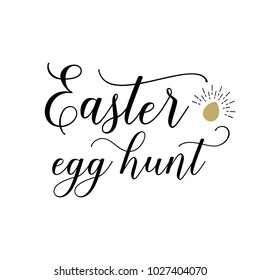 Easter hunt lettering with swirl elements