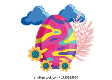 Easter Icon Egg Vector Illustration