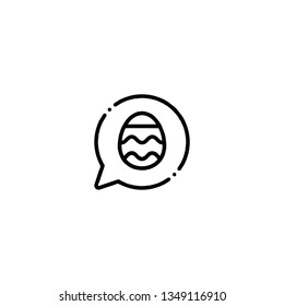 Easter icon, flat design line art thin style. Easter Day vector illustration