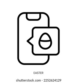 easter icon. Line Art Style Design Isolated On White Background