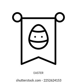 icono de Pascua. Diseño De Estilo De Arte De Línea Aislado En Fondo Blanco