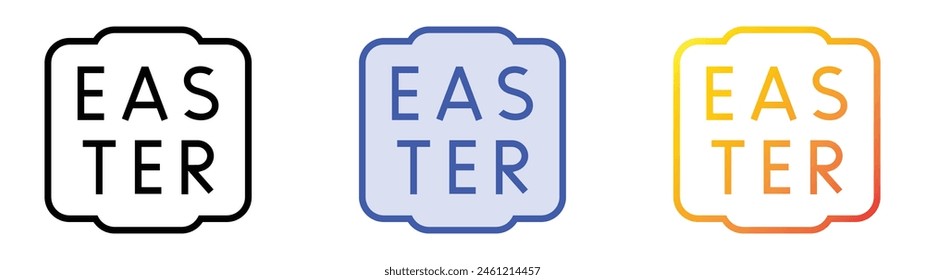 easter icon. Linear, Blue Fill and Gradient Style Design Isolated On White Background