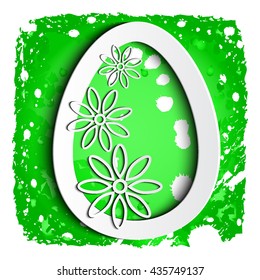 The Easter icon. Paper egg on grunge background.