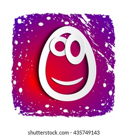 The Easter icon. Paper egg on grunge background.