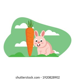 vectores de zanahoria de conejo con icono de pascua-06
