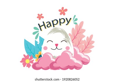 Easter Icon Rabbit Vector Illustration