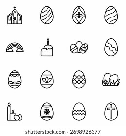 Conjunto de iconos de Pascua Ilustración vectorial