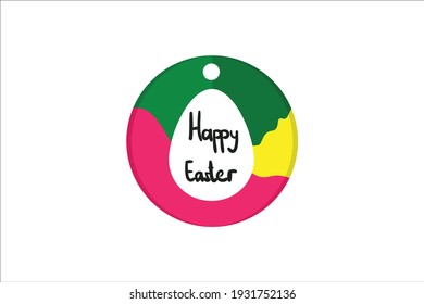 Easter Icon text Design in egg. Art Concept Vector Illustration Ideal material for gift, DIY, greeting cards, quotes, blogs, posters and more.