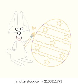 línea de color de la ilustración del vector de icono de easter