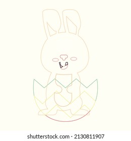 línea de color de la ilustración del vector de icono de easter