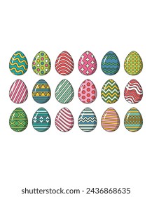 Easter Icons Of 18 Colorful Easter Eggs For Easter Sunday