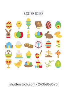 Easter Icons Of 30 Colorful Easter Ornaments For Easter Sunday