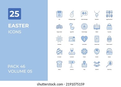 Easter icons collection. Set contains such Icons as chirstmas, easter egg, easter decoration, and more