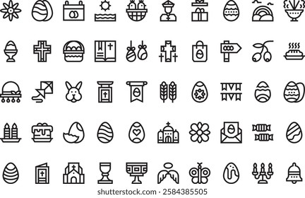 Easter icons High-Quality Vector Icons Collection with Editable Stroke. Ideal for Professional and Creative Projects.