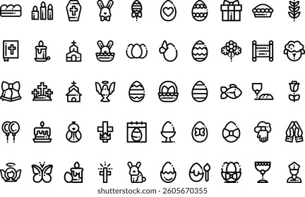 Easter icons High-Quality Vector Icons Collection with Editable Stroke. Ideal for Professional and Creative Projects