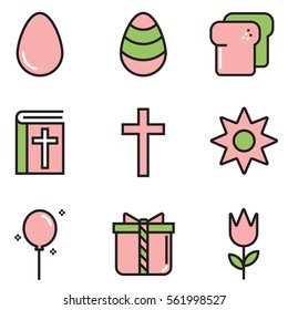Easter icons set illustration design, EPS10