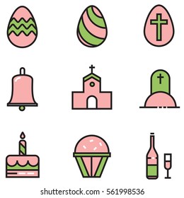 Easter icons set illustration design, EPS10