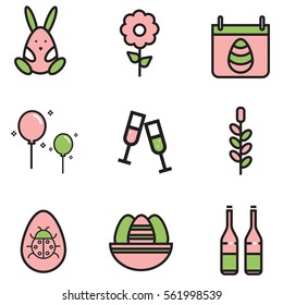 Easter icons set illustration design, EPS10
