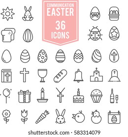 Easter icons set illustration design, EPS10