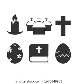 Easter icons set, issolated vector images on a white backgraund